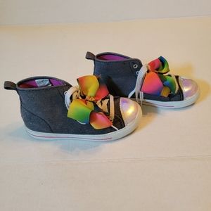 Jojo Siwa Girls Sparkle High Top Sneakers Shoes Size 3.